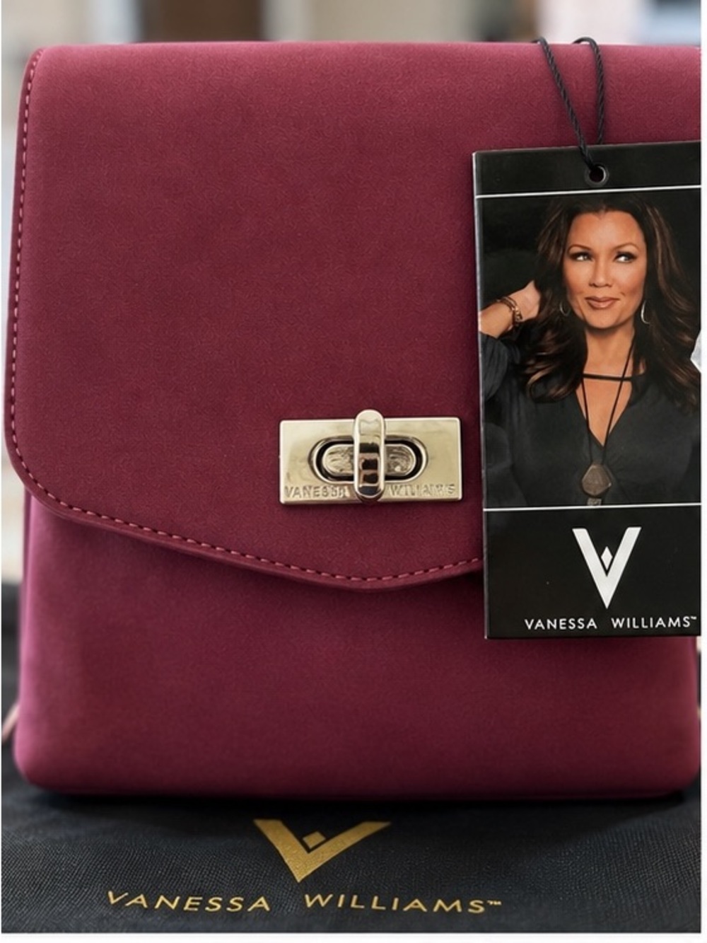 Vanessa Williams Posh Twist Mini Backpack Burgundy/Merlot